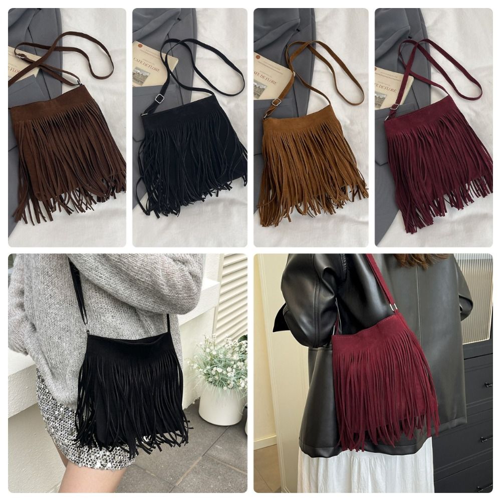 Bucket Bag Suede - Винтажная замшевая сумка через плечо с