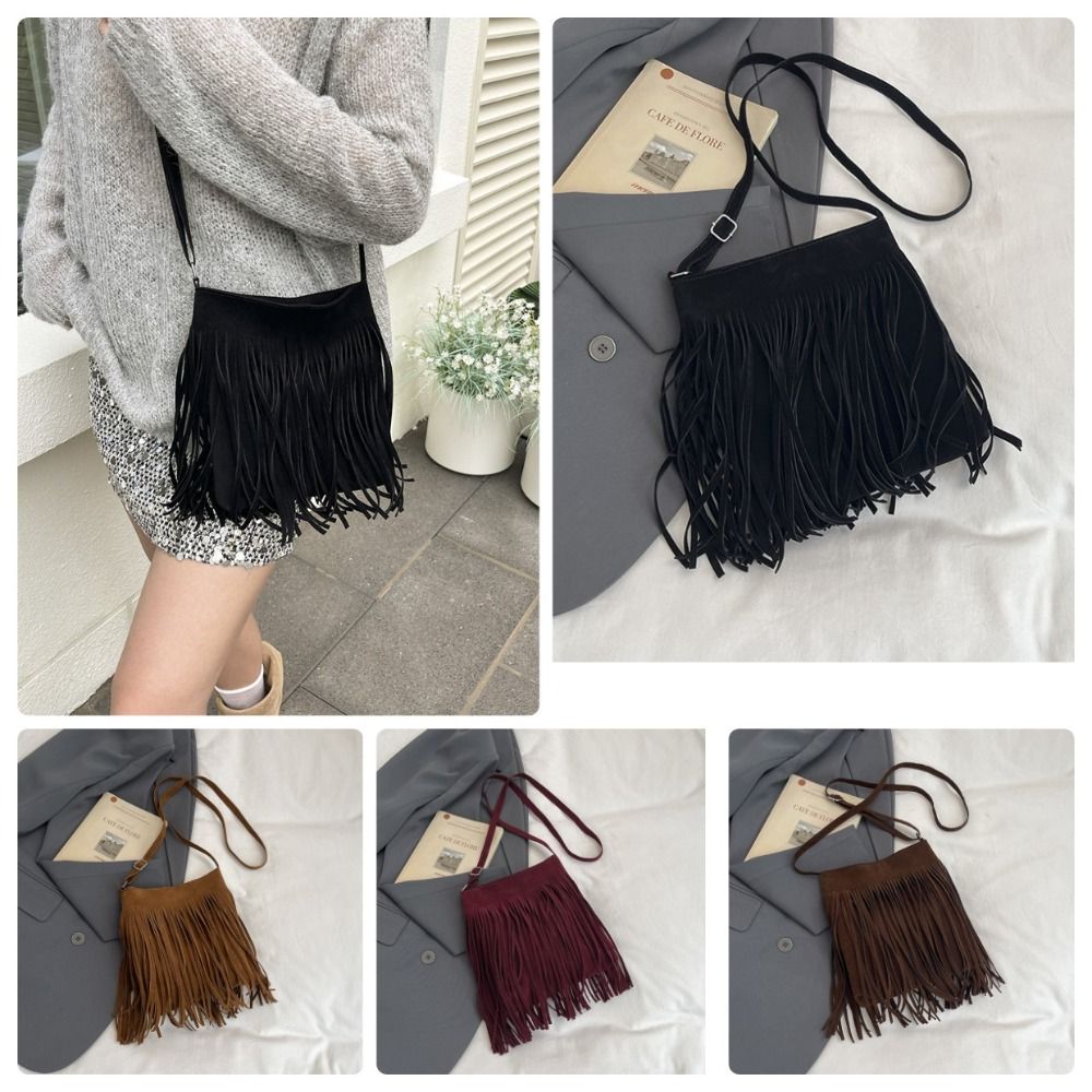 Bucket Bag Suede - Винтажная замшевая сумка через плечо с