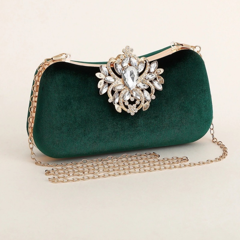 Темно-зеленый бархатный клатч  – обзор и цена Luxury Bags Gold