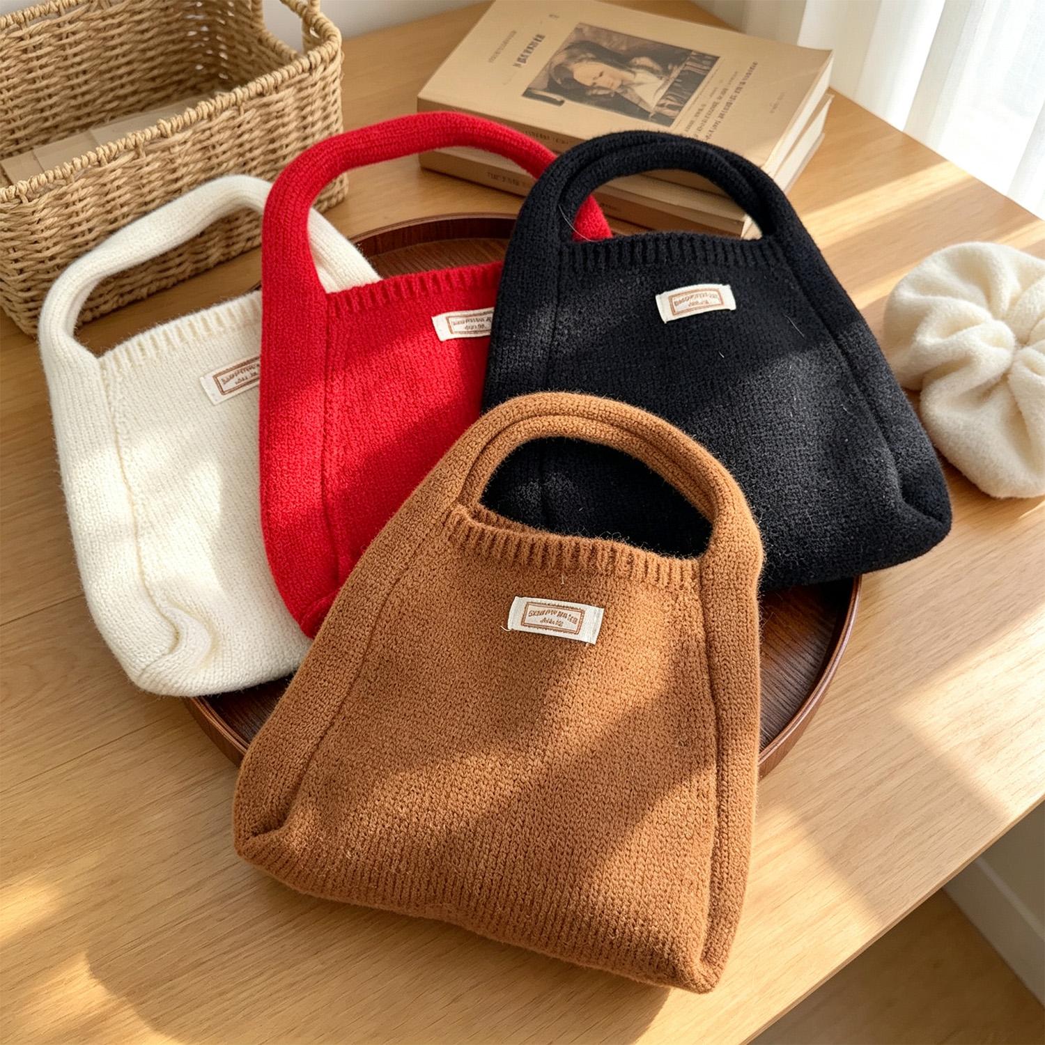Корейская модная вязаная сумка – обзор и цена Bucket Bag Suede