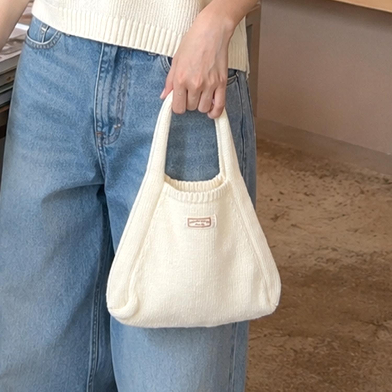 Корейская модная вязаная сумка – обзор и цена Bucket Bag Suede